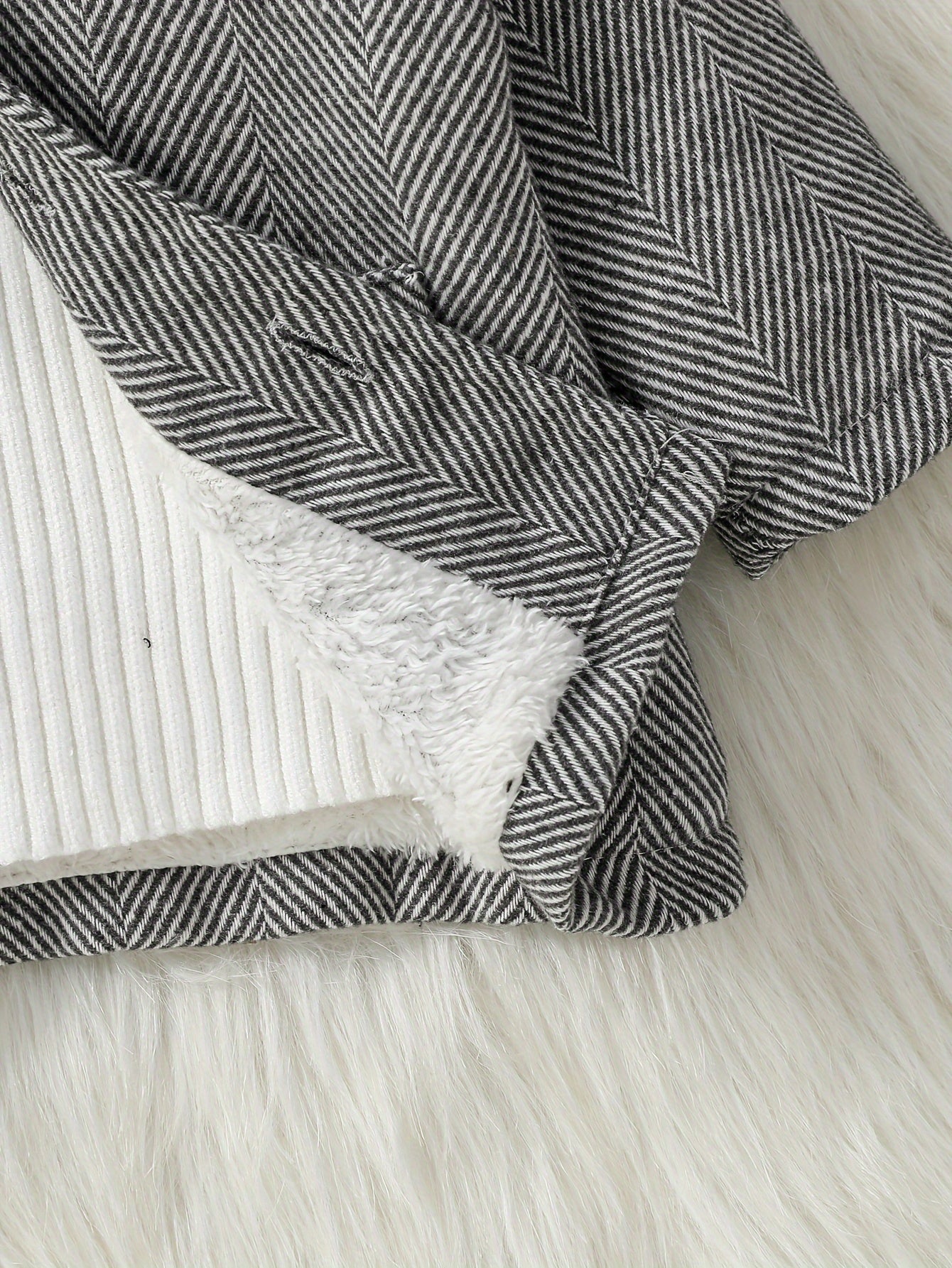 Stylish Jacket With Striped Wool Design For Kids Winter Coat - BabyHaven