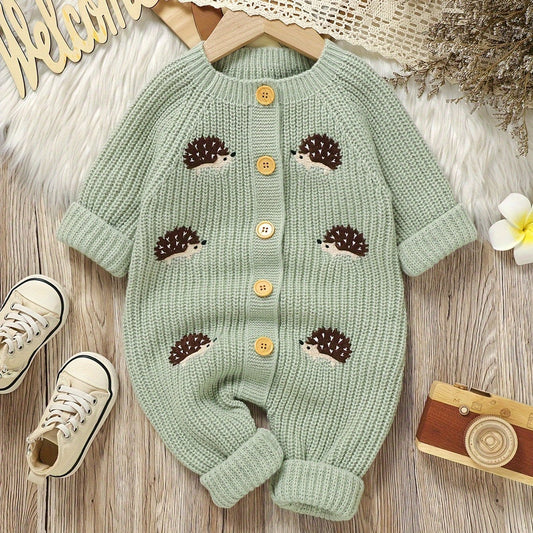 Infant And Toddler Knitted Hedgehog Pattern Body Suit Cozy - BabyHaven