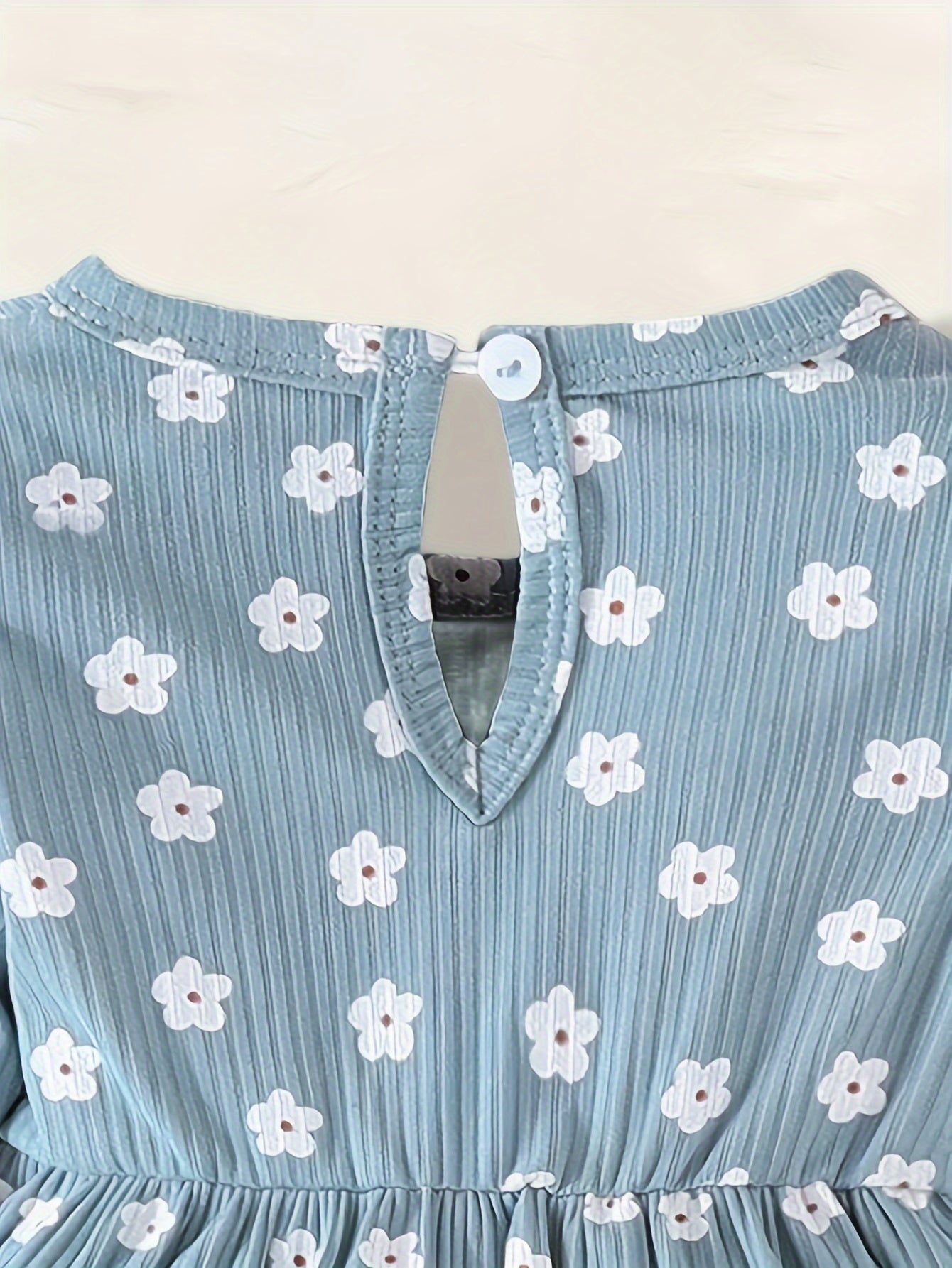 Girls' Long Sleeve Floral Romper with Crew Neck Casual Style - BabyHaven