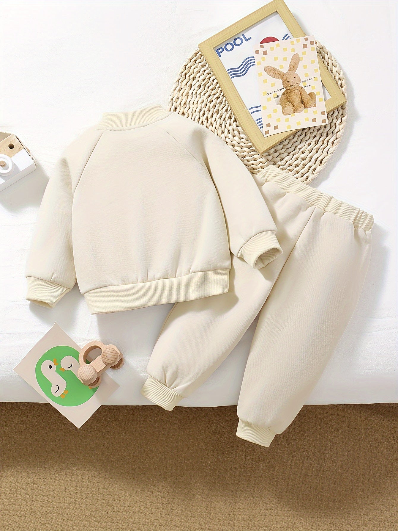 2pcs Baby Boy's Varsity Jacket & Pants Set for Kids Style