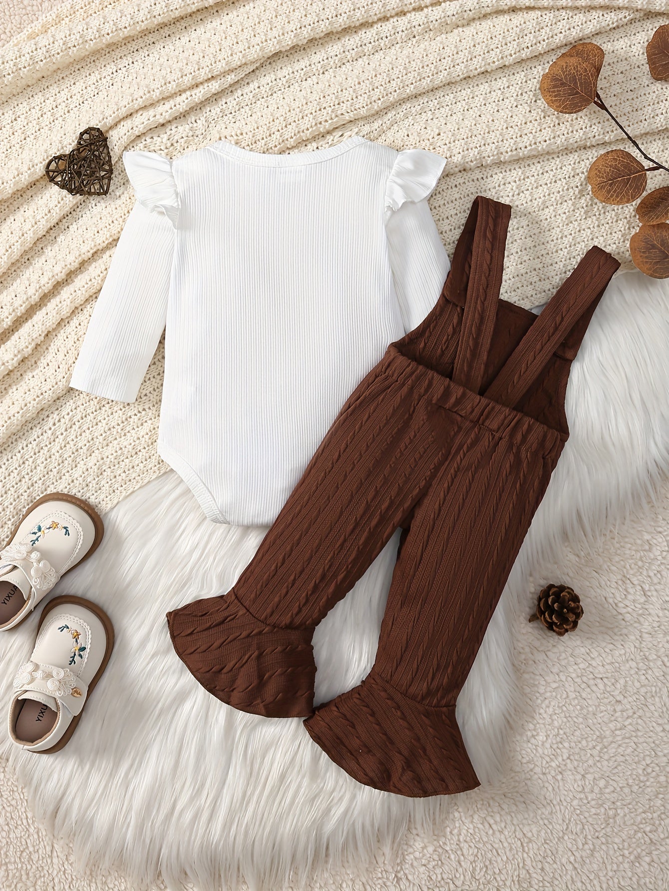 Stylish Brown Overall With White Top: A Perfect Duo Outfit