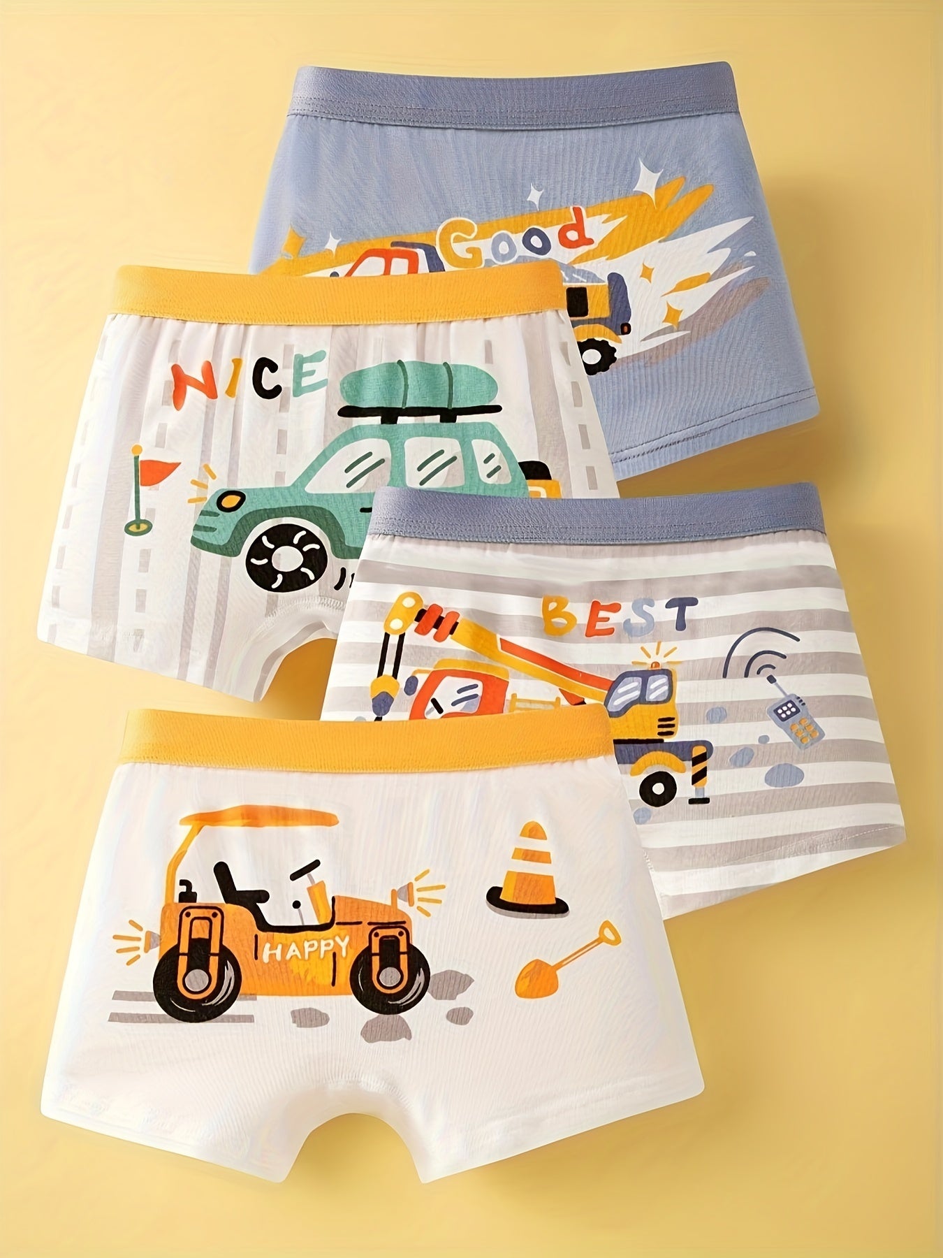 Four-Pack Boys' Boxers In Assorted Colors For Kids