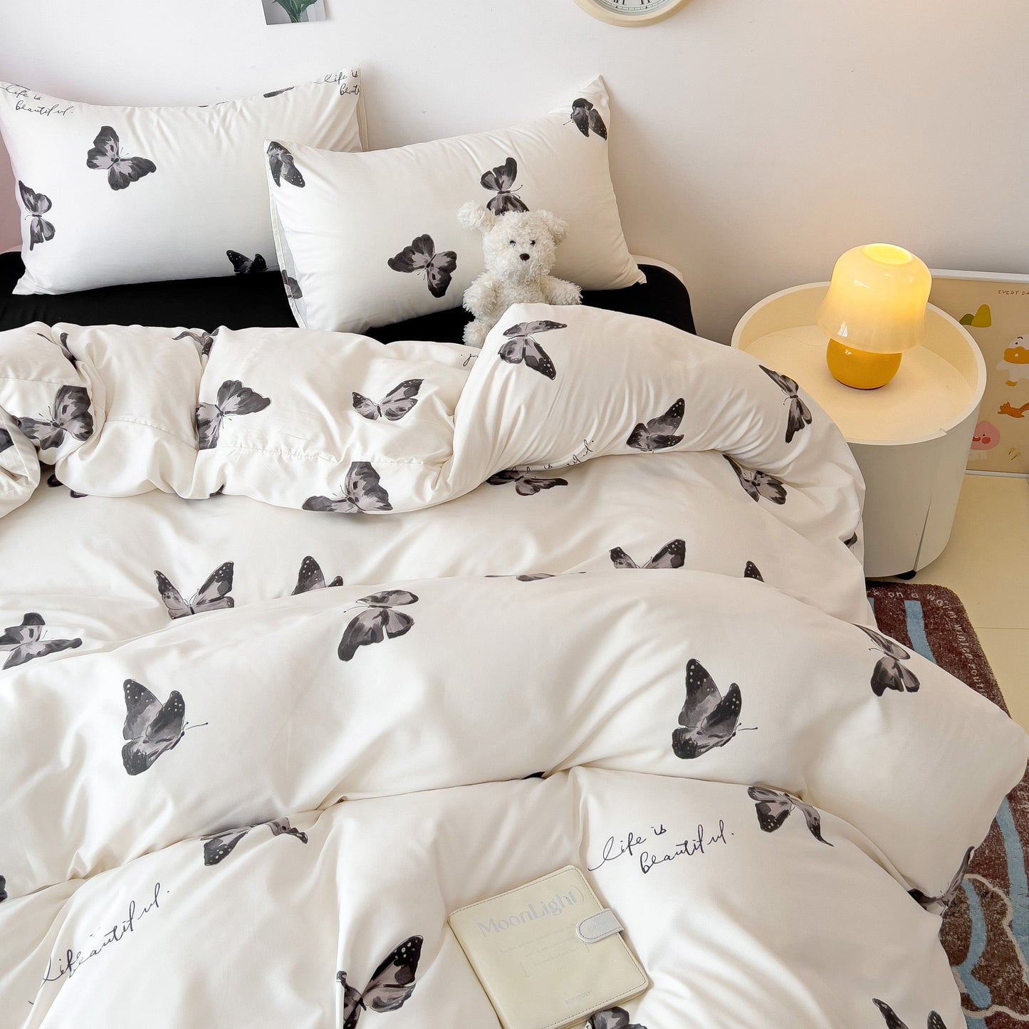 3pcs 100 gr craft black butterfly print soft and skin-friendly