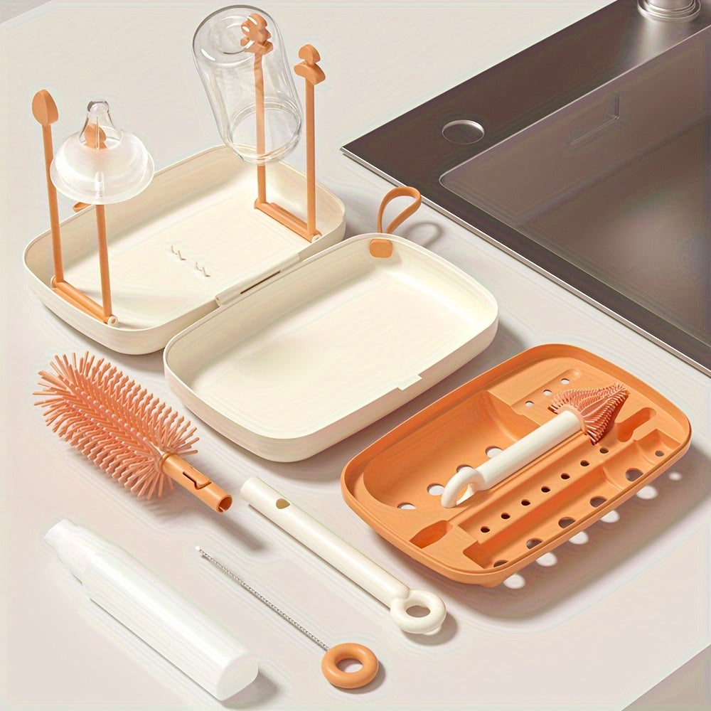 Silicone Bottle And Pacifier Brush Set With Storage Box