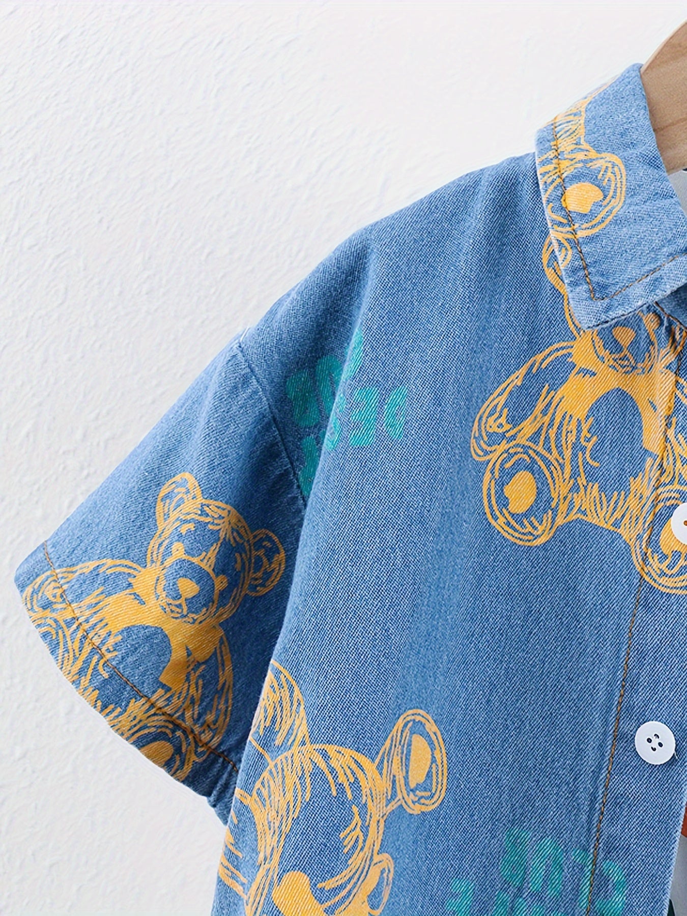 2pcs Boys Denim Shirt and Shorts Set for Summer