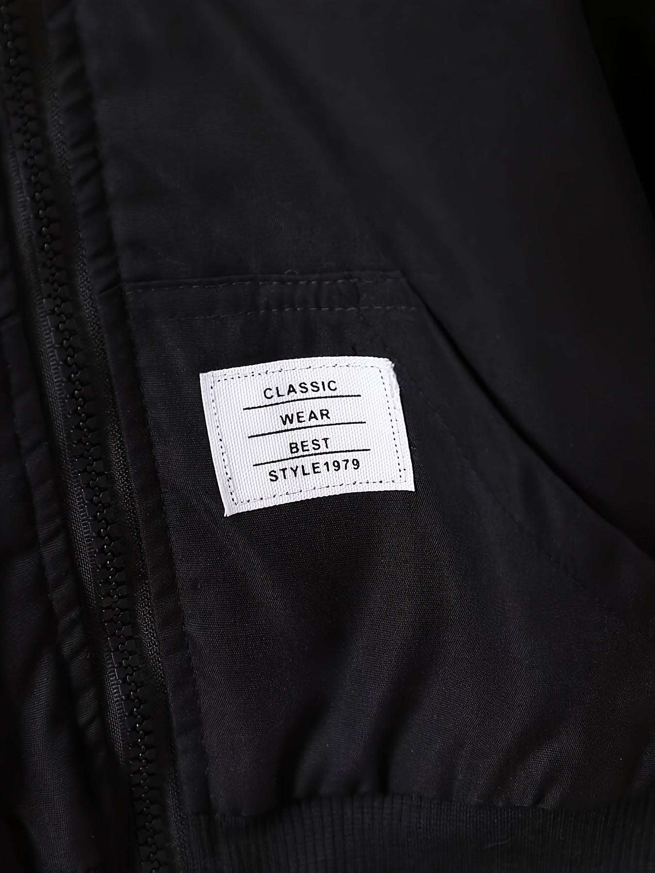 Boys casual hooded jacket with classic style patch, made from durable polyester.