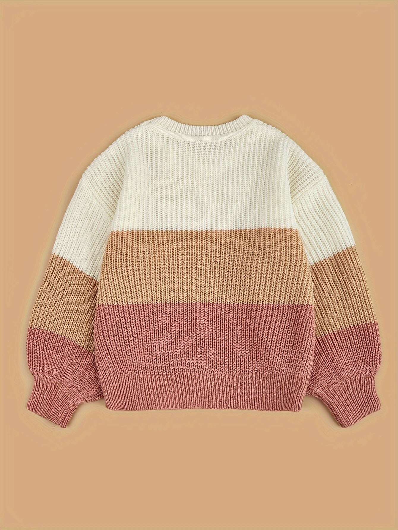 Cozy Striped Sweater in Pink, White, and Brown Fashion