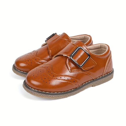 Trendy Preppy Style Solid Color Oxford Shoes For Baby Boys, Lightweight Soft Flat Shoes For All Seasons