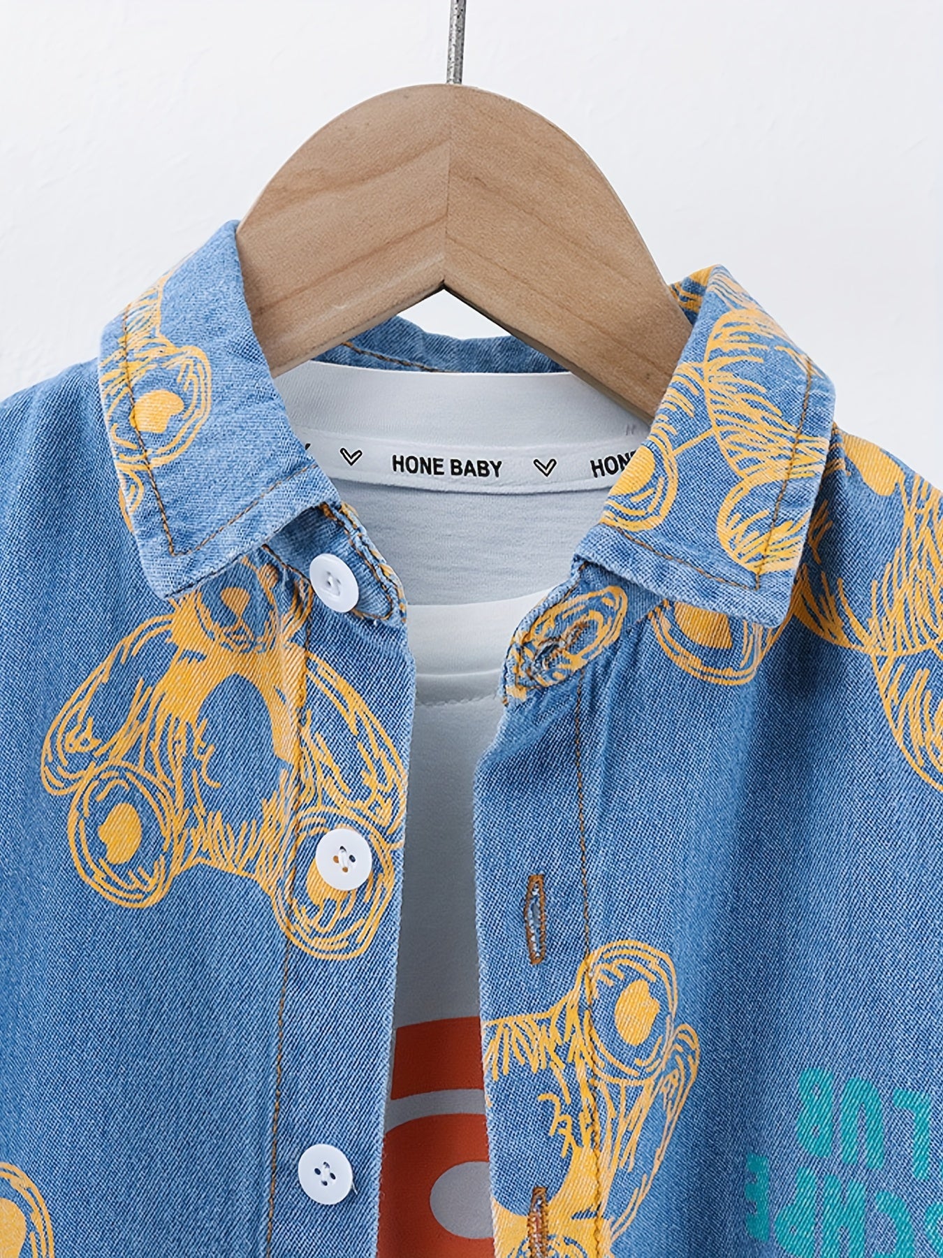 2pcs Boys Denim Shirt and Shorts Set for Summer