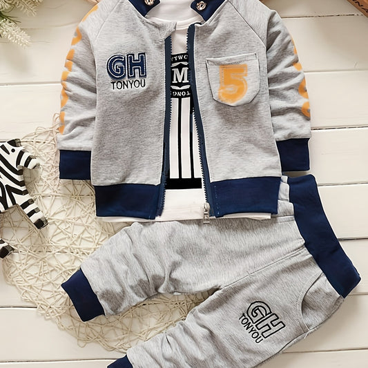Geometric Patterned 2 - Piece Summer Set For Boys Stylish Outfit - BabyHaven