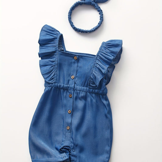 Two Piece Summer Girls Newborn Toddler Outfit Sleeveless Romper Bodysuit Fashionable Princess Style Children's Clothing Perfect for Outdoor - BabyHaven