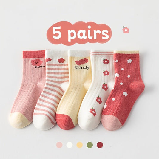Fun And Funky Girls' Sock Set Five Pairs For Mix And Match - BabyHaven