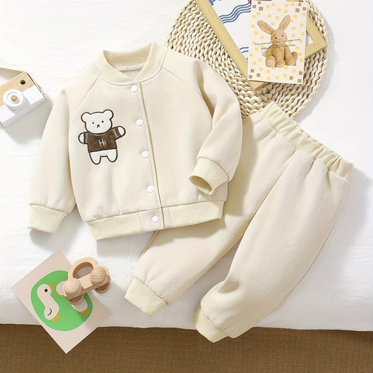 2pcs Baby Boy's Varsity Jacket & Pants Set for Kids Style - BabyHaven
