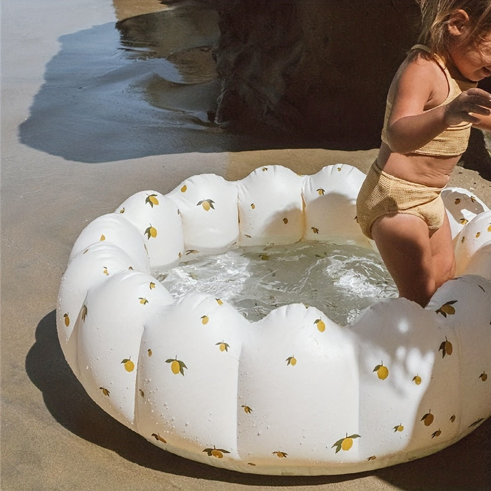 La Dearchuu Portable Youngsters Swimming Pool & Bath Tub - Multi-Functional, Foldable Design for Indoor/Outdoor Use, Durable PVC, Cream White