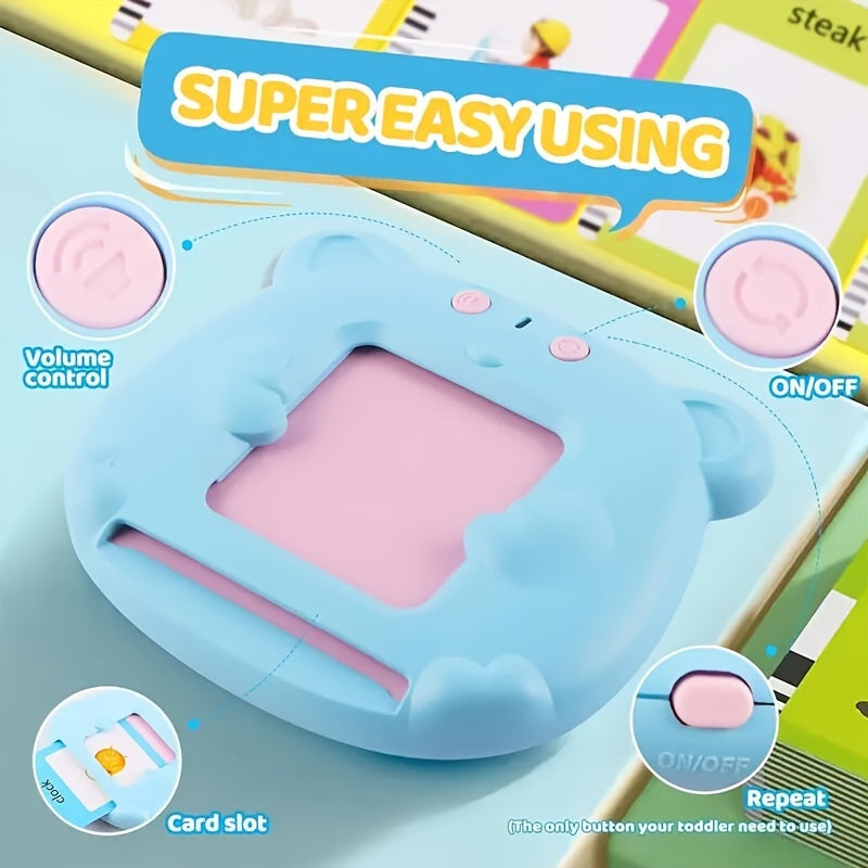 USATDD Flash Cards Learning Toy, Reading Machine with 112pcs Flash Cards, 224 Words, Learning Electronic Toy, And Birthday Gift for Youngsters