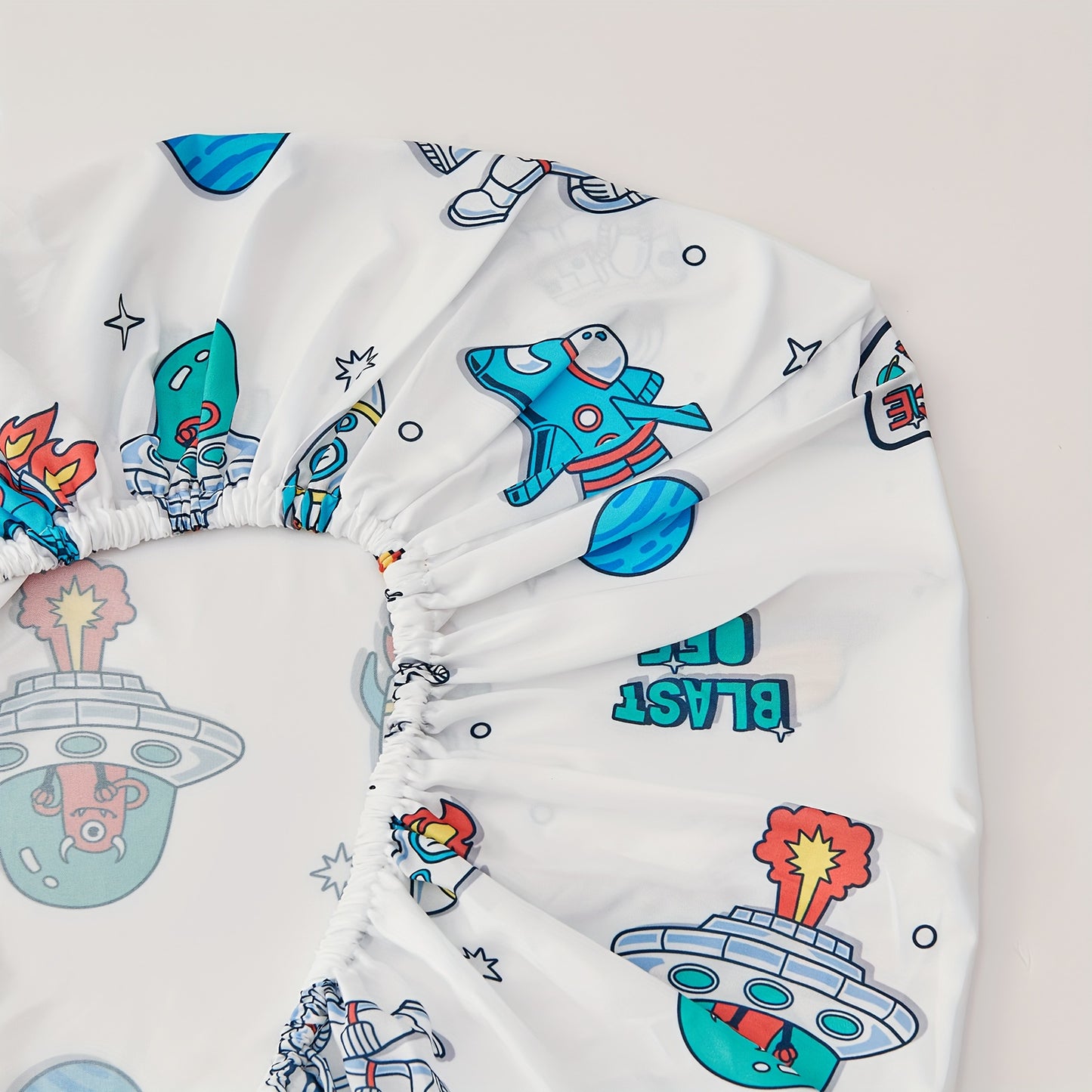 4pcs printed space ship toddler bedding set unisex