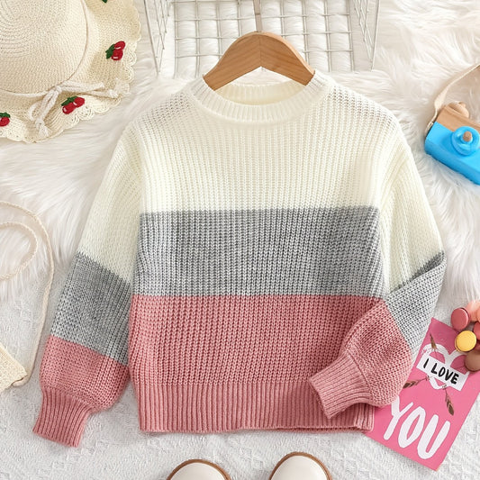Cozy Striped Sweater in Pink, White, and Brown Fashion