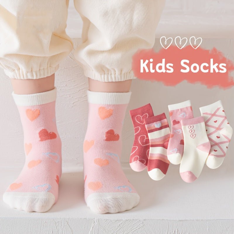 Fun And Funky Girls' Sock Set Five Pairs For Mix And Match - BabyHaven
