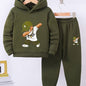 Cozy Bear-Themed Boys' Hoodie & Joggers Set for Fall