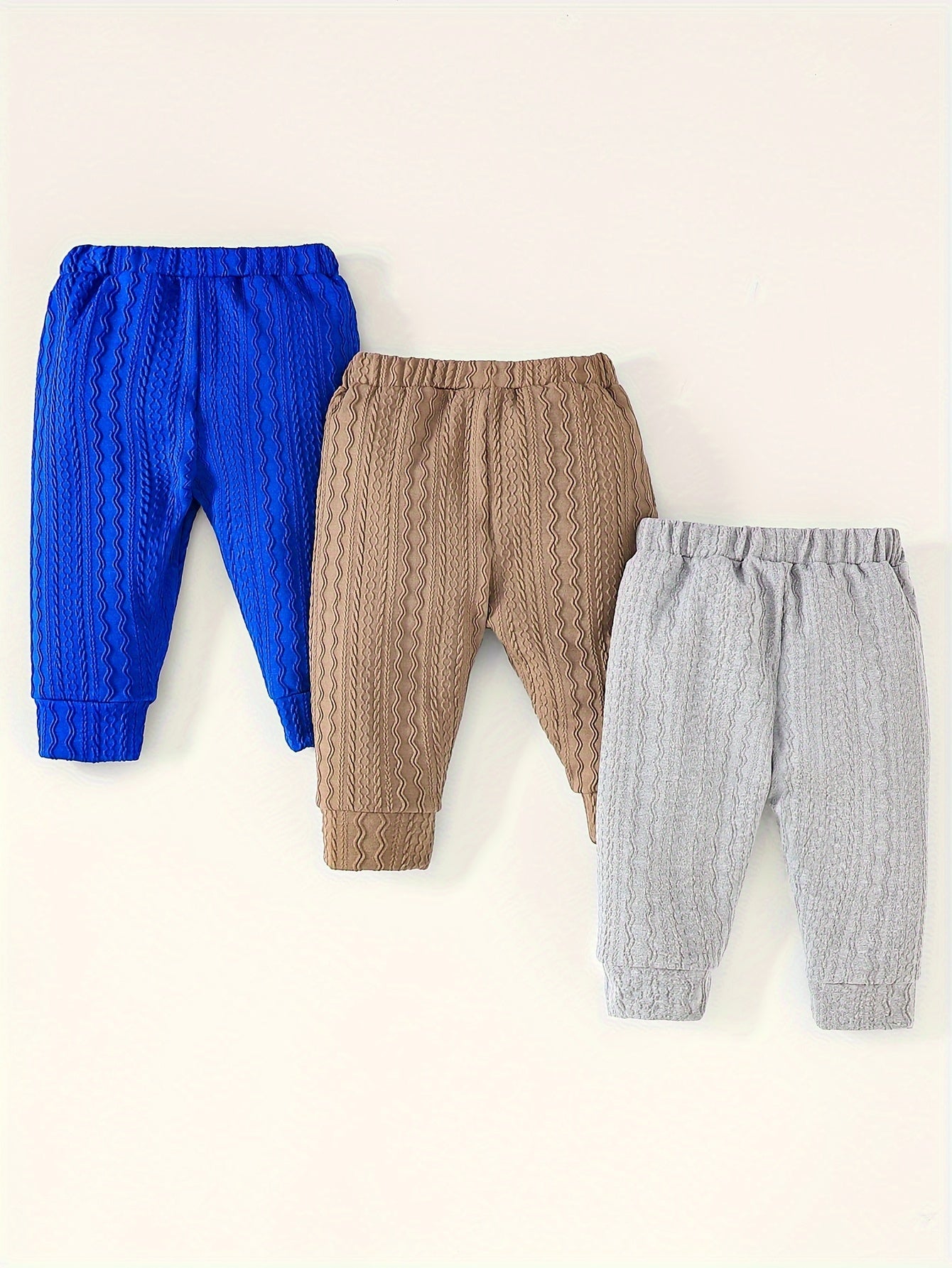 Men's Autumn and Winter Knitted Jacquard Plain Color Trousers