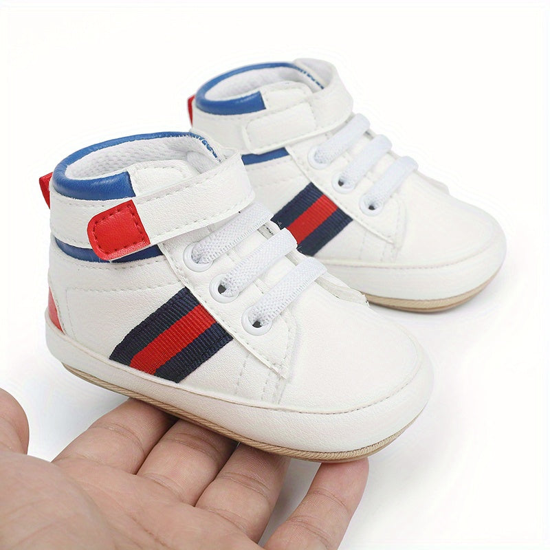 Comfortable Sneakers With Hook And Loop Fastener For Baby Boys