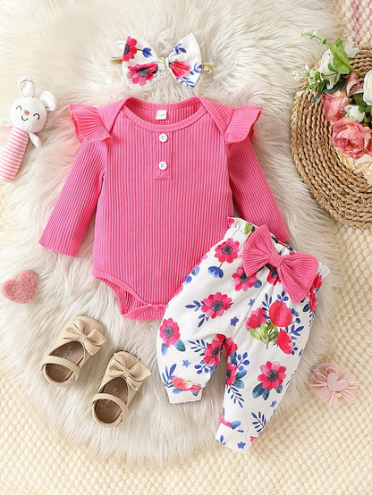 Cozy And Cute 3-Piece Blend Baby Set With Stylish Headband