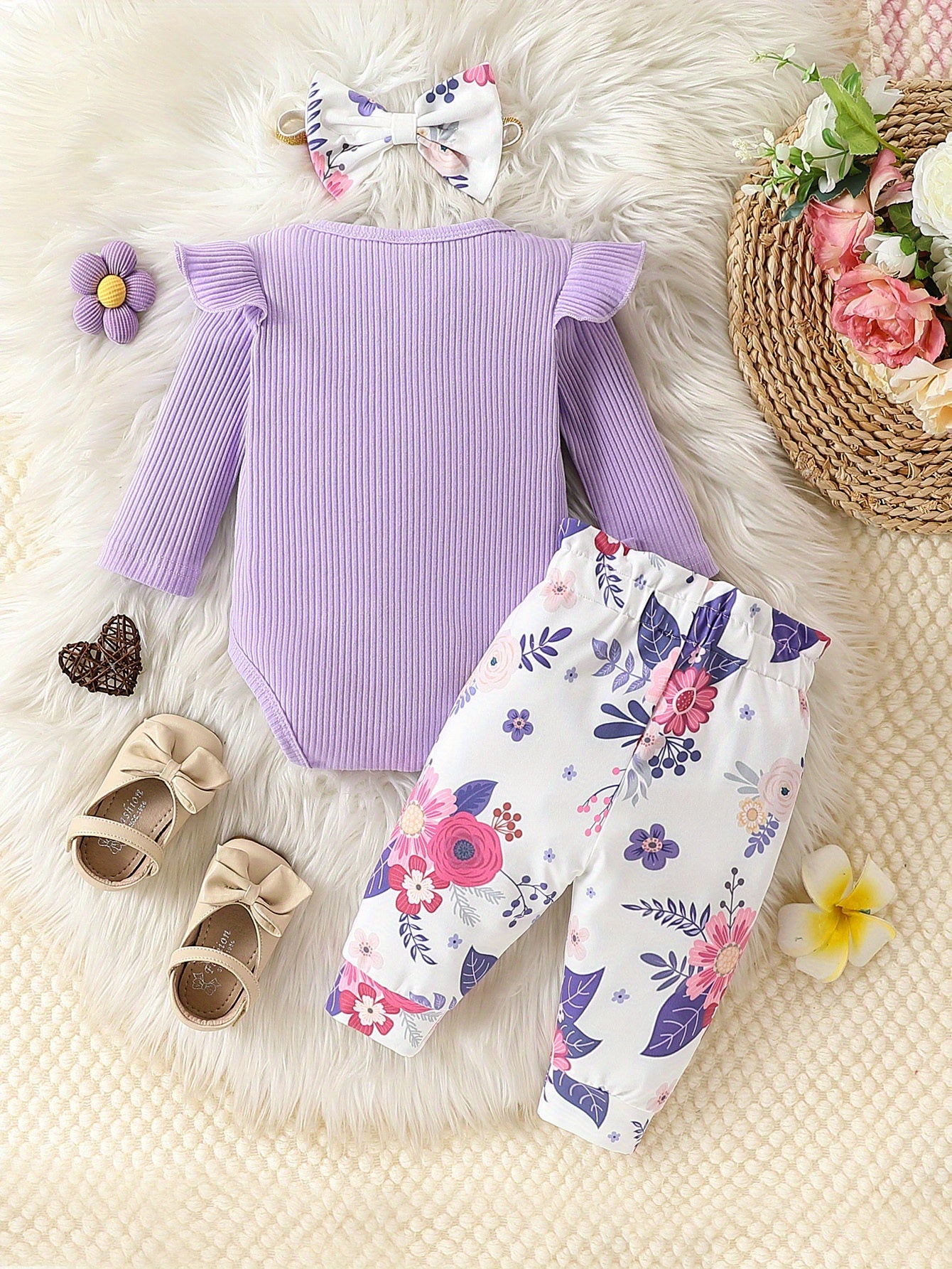 Cozy And Cute 3-Piece Blend Baby Set With Stylish Headband