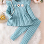 Adorable Rib-Knit Outfit for Girls Stylish Two-Piece Set