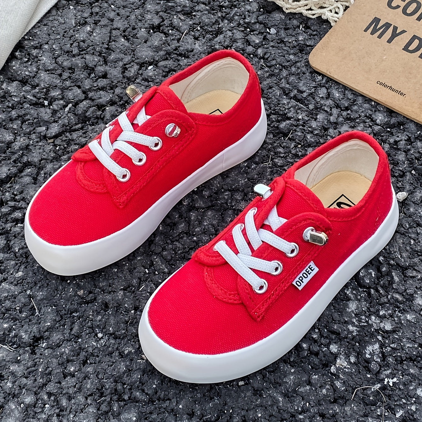 Youngsters' Fashion Canvas Shoes - Breathable Slip-On Low Tops