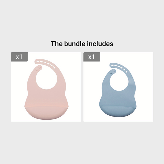 Mess-Free Meals: 1pc Silicone Bib for Easy Cleanup