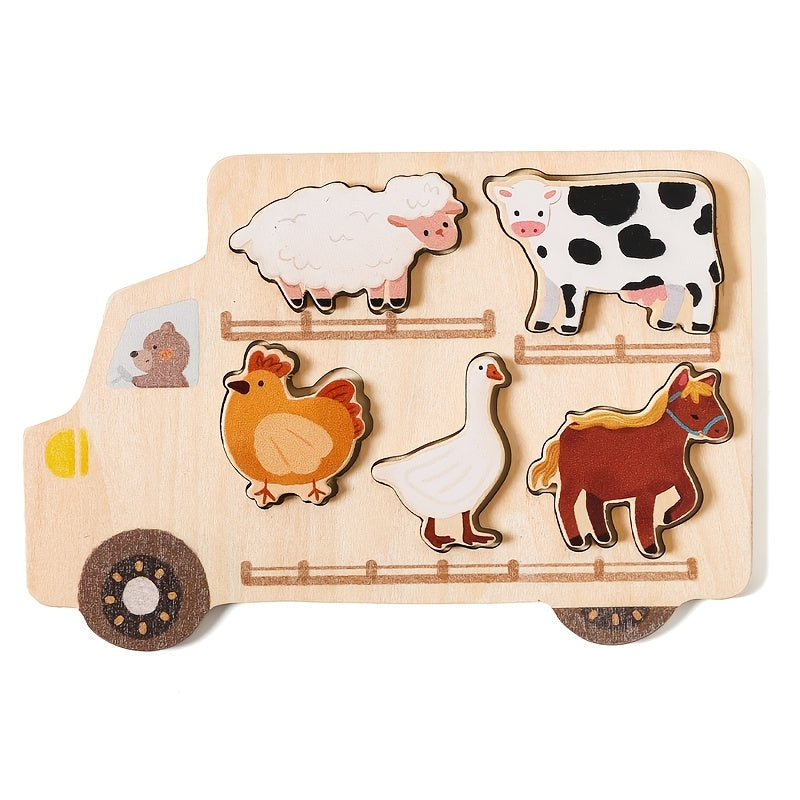 Wooden Farm Puzzle for Kids - Fun Learning Toy