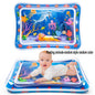 Water play mat for babies and toddlers with colorful floating toys for sensory fun.