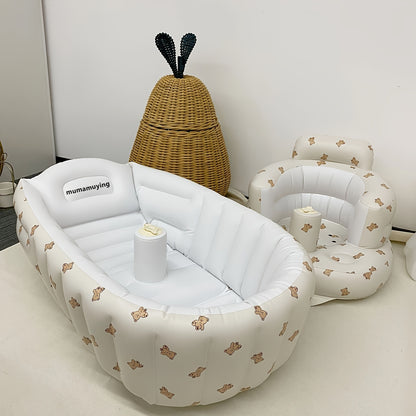Cute Cartoon Pattern Inflatable Bathtub for Kids Fun - BabyHaven