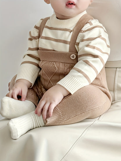 Effortlessly Stylish 3-Piece Set With Overall And Beret