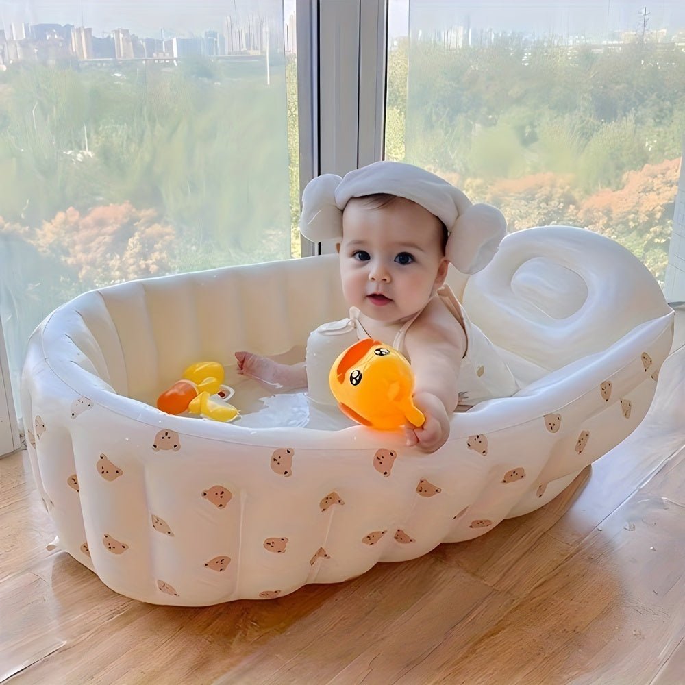 Cute Cartoon Pattern Inflatable Bathtub for Kids Fun - BabyHaven
