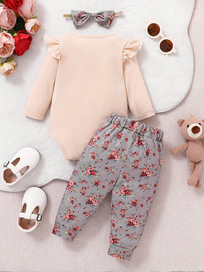 Adorable Three-Piece Autumn Outfit For Girls Stylish Set