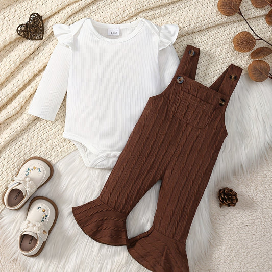 Stylish Brown Overall With White Top: A Perfect Duo Outfit