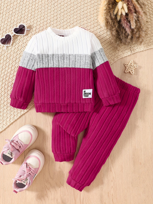 Trendy Girls' 2-Piece Knitwear Set for Stylish Comfort