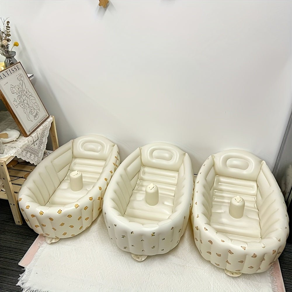 Cute Cartoon Pattern Inflatable Bathtub for Kids Fun - BabyHaven