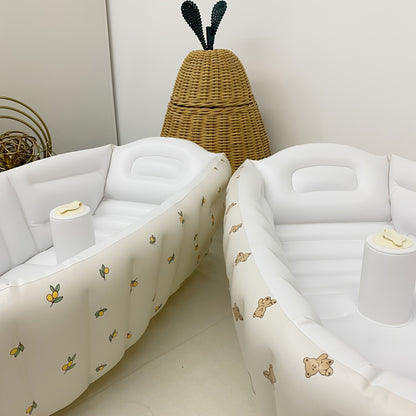 Cute Cartoon Pattern Inflatable Bathtub for Kids Fun - BabyHaven
