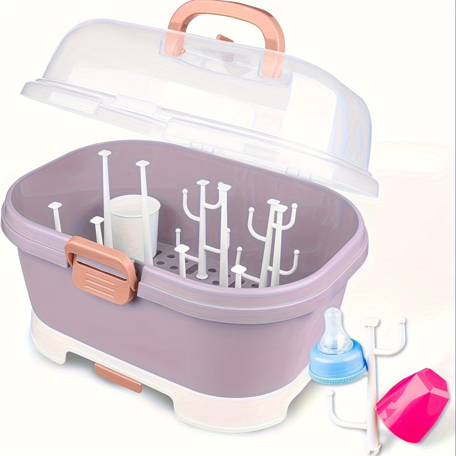 Spacious large drying rack with high airflow design and durable plastic construction for efficient laundry drying.