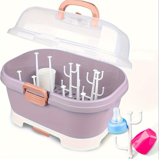 Spacious large drying rack with high airflow design and durable plastic construction for efficient laundry drying.