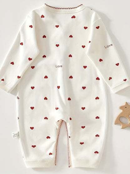 Love To Snuggle Heart-Patterned Pajamas For Baby Comfort