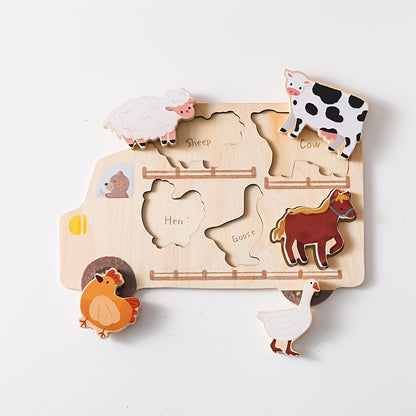 Wooden Farm Puzzle for Kids - Fun Learning Toy