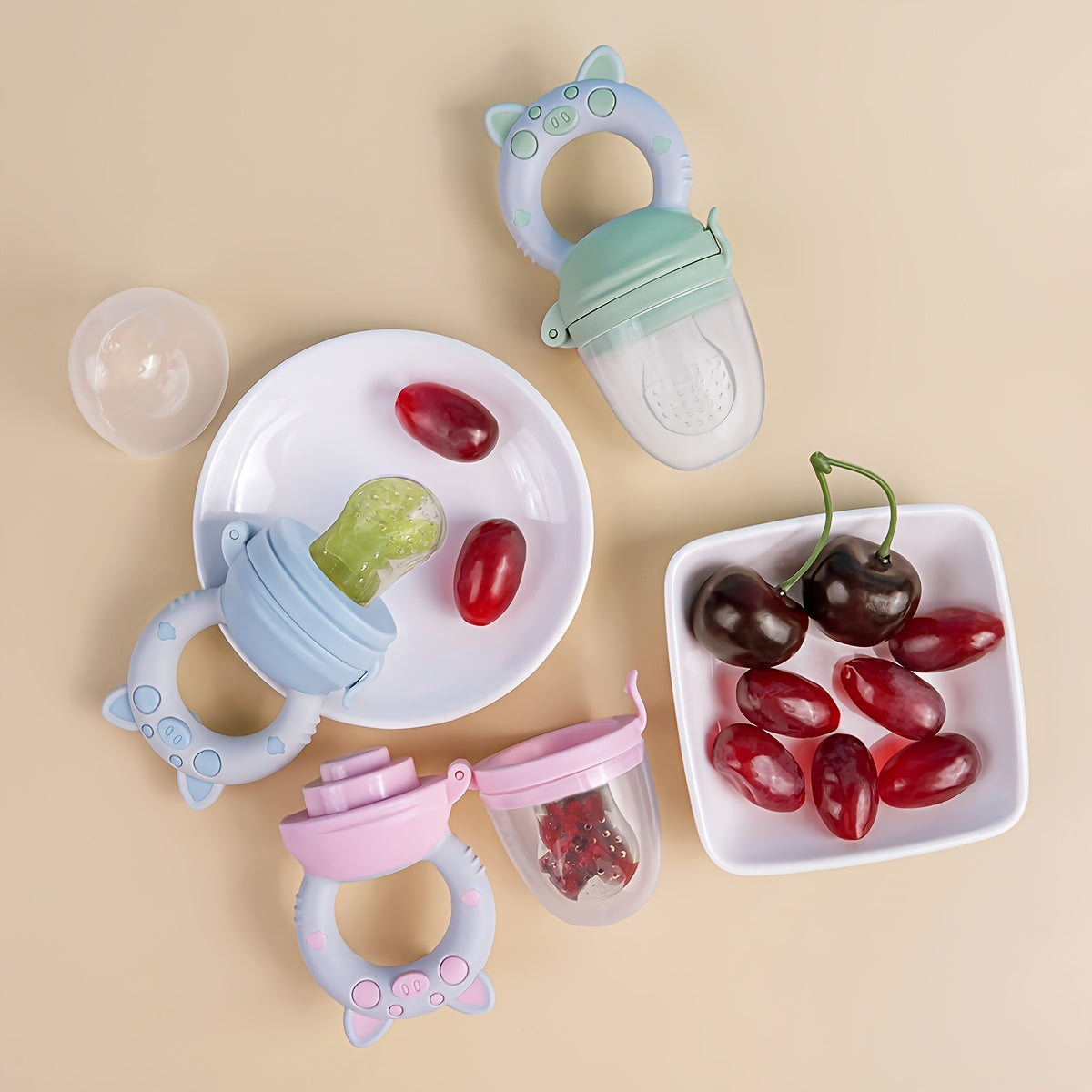 Tasty Bites: 4pcs Silicone Feeders For Kids Safe Eating