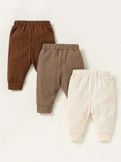 Men's Autumn and Winter Knitted Jacquard Plain Color Trousers