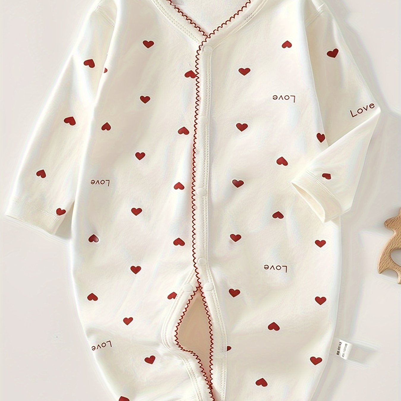 Love To Snuggle Heart-Patterned Pajamas For Baby Comfort