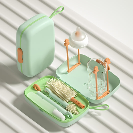 Silicone Bottle And Pacifier Brush Set With Storage Box