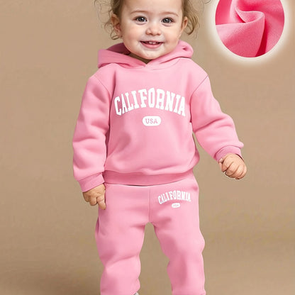 Trendy Autumn & Winter Hoodie Set For Baby Girls Outfit