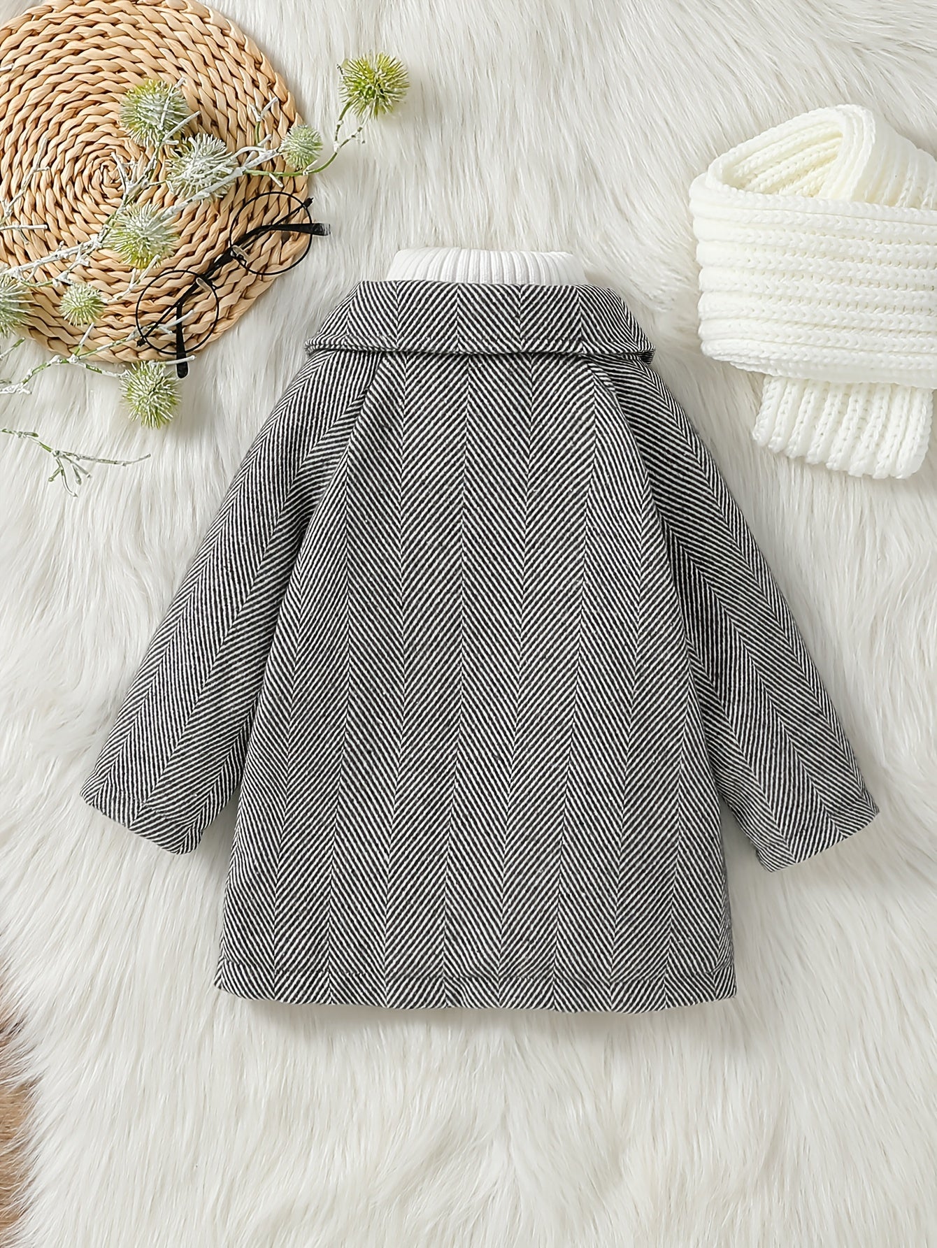 Stylish Jacket With Striped Wool Design For Kids Winter Coat